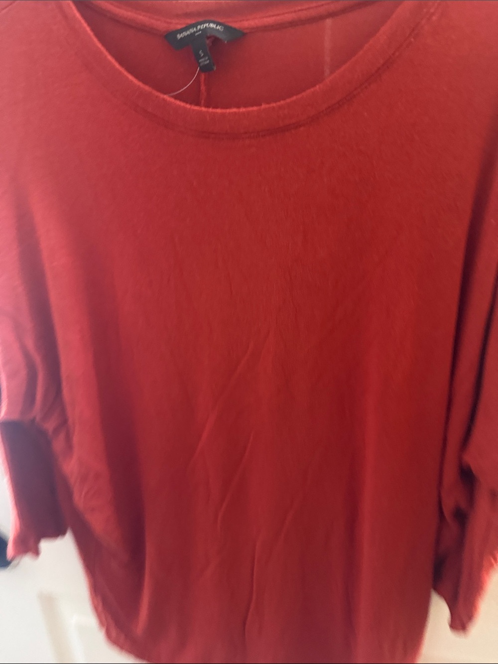 Banana Republic Brick Red Crewneck Top - Picture 1 of 4
